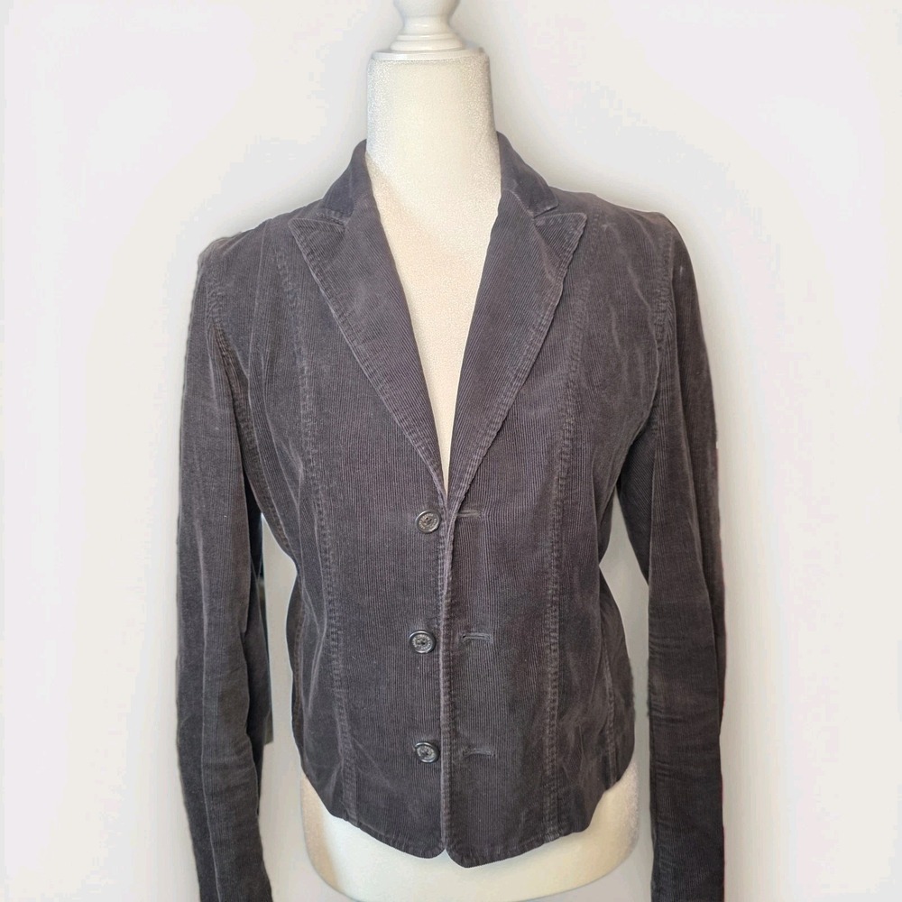 Lauren‎ Jeans Co Black Corduroy Blazer Size Small Jacket Fitted Career Work